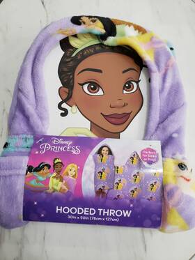 Disney 073558818328 New Princess Tiana Jasmine Cinderella Super Soft Hooded Throw Blanket
