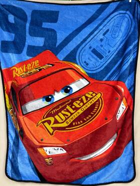 Disney 190604515861 Cars Lightning Mcqueen Silk Throw Blanket 40 Inch X 50