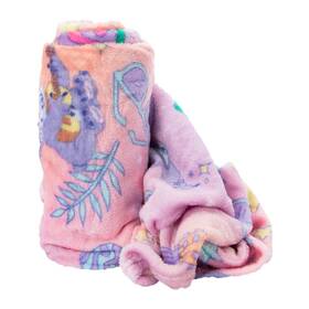 Disney 190604824451 Stitch Floral Pink 40 X 50 Inch Silk Touch Throw Blanket Bnwt