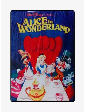 Disney 190604864006 Alice In Wonderland Throw Blanket 46x60 Tea Party Mad Hatter Soft Fleece