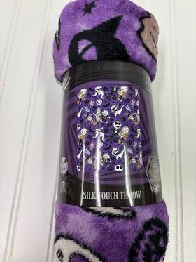 Disney 190604868103 Nightmare Before Christmas Jack 40 X 50 In Silk Touch Purple Throw Blanket Nwt