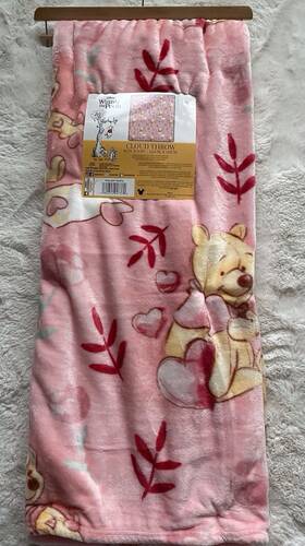 Disney 190604947372 Winnie The Pooh Soft Hearts Love Letters Cloud Throw Blanket 60 X 70 Inch New
