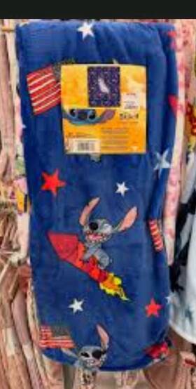 Disney 190604993386 Lilo And Stitch Celebrations Patriotic 4th July Plush Throw Blanket 60x70 Inch