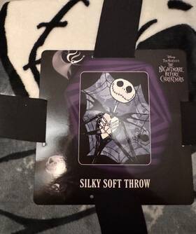 24l045712 Disney Nightmare Before Christmas Throw Tim Burtons Jack Skellington 46x60 Nwt
