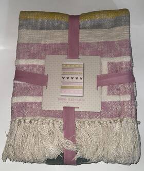 Disney 400954167116 Wdw Pink And Beige Throw Blanket 50 Inch X 60 Knit Farm Style Mouse Ears