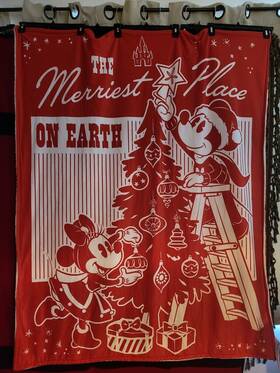 50ftftx Disney 465063700937 Mickey Minnie Mouse Christmas Holiday Sherpa Throw Blanket 60 Inch