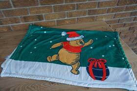 Disney 632878811374 Baby Blanket Christmas Soft Green And White Winne The Pooh 30x40 Sherpa
