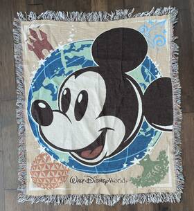 Disney 725734569998 Mickey Mouse Walt World Tapestry Throw Blanket 50x60 Cotton Classic