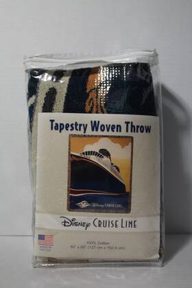 Disney 725734651273 Cruise Line Tapestry Woven Throw Blanket 60x 50 Inch - New Free Shipping