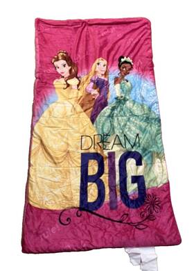 Disney 784857655568 Princess Soft Warm Dream Big Sleeping Bag Belle Tiana Rapunzel 30x54in