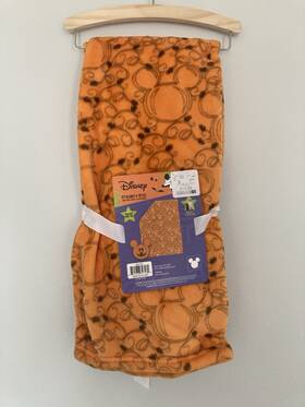 Di511c2 Disney Mickey Mouse Orange And Black Halloween Soft Pet Dog Cat Blanket 40 Inch X 30