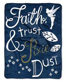 1tnk-65900-0004-ret Disney Tinkerbell Faith Trust And Pixie Dust Fleece Super Plush Throw Blanket
