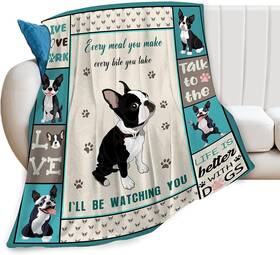 Dnxaqs 313047114112 Boston Terrier Throw Blanket Ultra Soft Cozy Plush Cute Dog Lover Flannel
