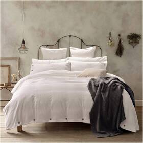 Comin18ju089977 Doffapd Duvet Cover Queen Washed Cotton Set - 3 Piece Off White