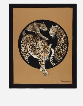 Tce012tcaaz Dolce & Gabbana And Casa Leopard Silk Wool Throw