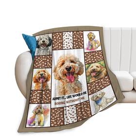Dollffey 268951999673 Golden Doodle Dog Blanket Goldendoodle Decor Throw Warm Soft Plush Li