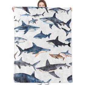 Zhoubl50524q064 Dongprom Shark Blanket Colorful Realistic Marine Predator Pattern Throw Blankets Light