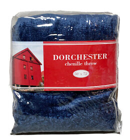 Dorchester Chenille Throw 50inch X 72inch Blue