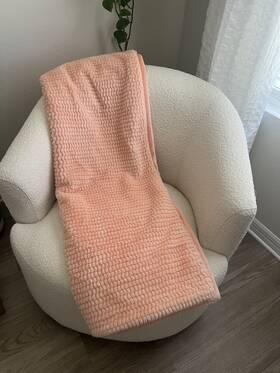 Us000028uth Double Stitch Plush Textured Throw Blanket 50x60 Peach Nwot