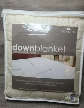 Downlite 750105058214 Down Blanket Premium White Down. 230 Thread Count King 113 X 104 Inch