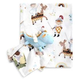 3504-kn Dream On Me Good Knight 2 Piece Gift Set Includes Blanket With Lovey Warm Print