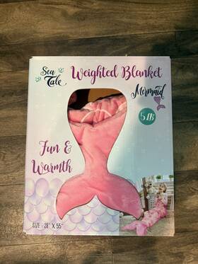 Dream Theory 841700212818 Sea Tail Mermaid Weighted Anxiety Stress Blanket Child Size Pink 5lb