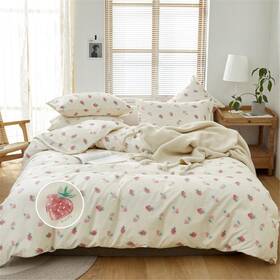 Dg01cmyh-f Dreamingo Cotton Girls Duvet Cover Full Strawberry A1#