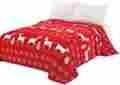 Dsm049-c Calitime Christmas Red Super Soft Throw Blanket Xmas Bed Reindeer Snowflakes Decor Queen