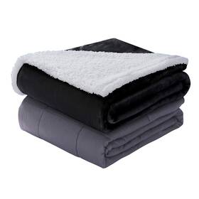 Dutis 010482373813 Dream Lab Soft Sherpa Reversible 15lb Weighted Blanket With Removable And Washa