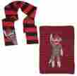 E55462 55463 Green 3 New Keep Warm With Sock Monkey Striped 5 Winter Scarf And Throw Blanket Set 841110180967