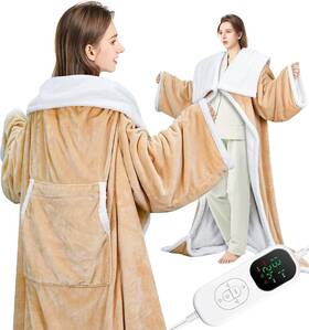 Lltb1-ly2408241 Eaone Wearable Heated Blanket Electric Snuggle With Foot Pocket/sleeves 59x70 Inch He