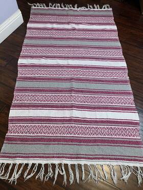 Earth Ragz 748060004094 Throw Blanket Fringe Aztec Striped Falsa Mexicana Pink Eco-friendly