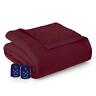 Ebqnwne Micro Flannel Queen Wine Electric Heated Comforter 718498108510