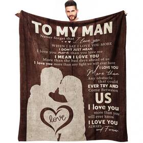 To1201 Ecarco To My Man Blanket 60 Inch X 50 Birthday Gifts For Boyfriend/him/husband/fiance