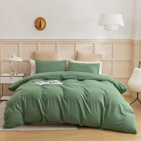 Ecocott 602638765025 Sage Green Duvet Cover King 104 Inch X90 No Comforter