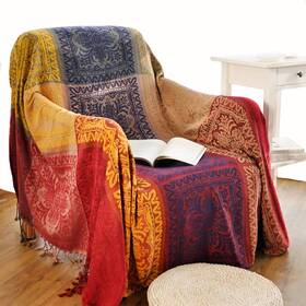 Edcooy 791715775740 Boho Throw Blanket Chenille Jacquard Tassels Blankets For Bed Couch So