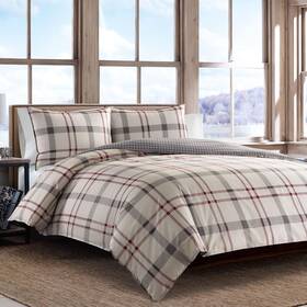 215784 Eddie Bauer Home Portage Bay Collection Comforter Queen Grey