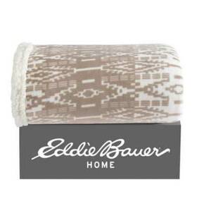 216687 Eddie Bauer - Throw Blanket Super Soft Reversible Sherpa Fleece Bedding