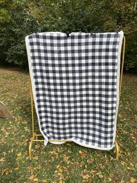 Eddie Bauer 883893217065 Buffalo Plaid Sherpa Throw Blanket 58x43 Inch Polyester Black White