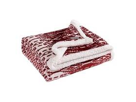 Eddie Bauer 883893438927 - Throw Blanket Soft Fleece Bedding San Juan Red Clay/white