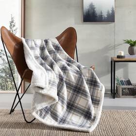 Eddie Bauer 883893794795 Blanket Super Soft Reversible Sherpa And Brushed Fleece Bedding Throw Blank