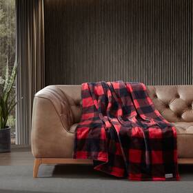Eddie Bauer 883893800540 Throw Blanket Faux Fur Reversible Bedding Buffalo Plaid Home Decor For Al