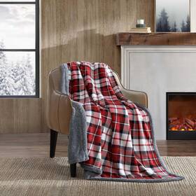 Eddie Bauer 883893921191 Throw Blanket Reversible Sherpa Plush Bedding Plaid Home Decor Oeko-tex