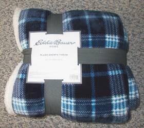 Rn76948 Eddie Bauer New Home Plush Sherpa Throw 60 Inch X 70 Fleece Blanket - Blue Plaid