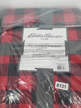Ushsee1166112 Eddie Bauer Mountain Full Queen Plaid Blanket Red 90 In X