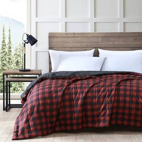 Ushsee1166113 Eddie Bauer King Blanket Lightweight Reversible Bedding Buffalo Plaid Home Decor For