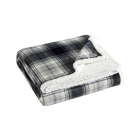 Ushsee1240533 Eddie Bauer Vail Plaid Gray Microfiber Twin Blanket