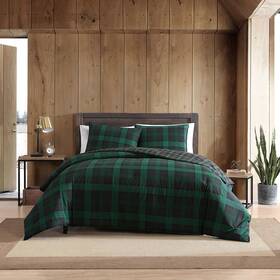 Ushsfn1126310 Eddie Bauer - Queen Duvet Cover Set Reversible Cotton Bedding Green