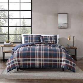 Ushsfn1277713 Eddie Bauer - King Duvet Cover Reversible Bedding Set With Navy