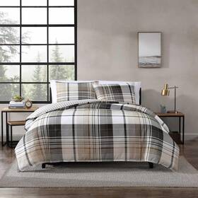 Ushsfn1277721 Eddie Bauer - Queen Duvet Cover Set Reversible Microsuede Black